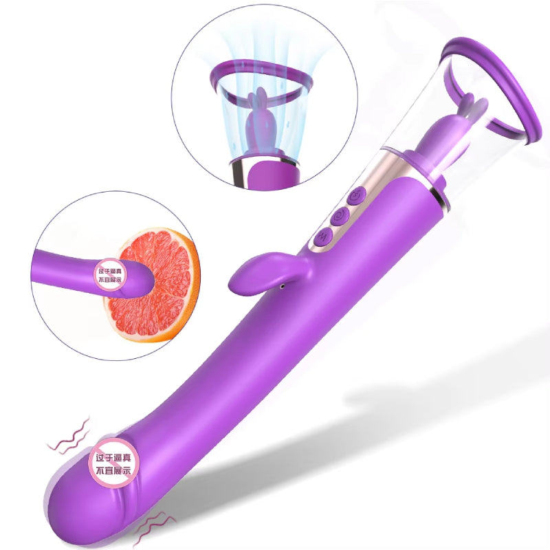 3 In1 Rabbit Vibrator Sucking Licking Vibrating Dildo G Spot Vibrator Nipple Clitoral Stimulator Sex Toys for Women Vibrators 18