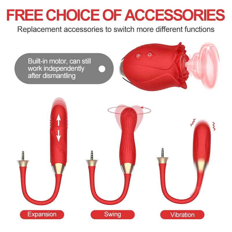Rose Shape Vagina Sucking Twist Vibrator Nipple Sucker Oral Licking Clitoris Stimulation Powerful Sex Toys for Women Adult 18+