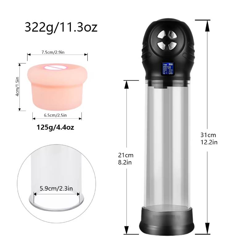 Pump Penis Enlargement, Lubricant, Electric Penis Pump For Men Male Masturbator Vacuum Pump Penis Extender Sex Toys For Adults