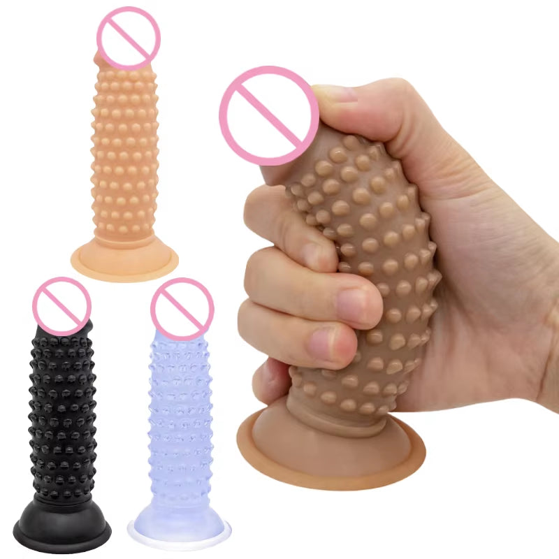 Soft Realistic Dildo With Small Protrusions Suction Cup Adult Sex Toys For Woman Masturbator G Spot Vaginal Anal Massage Penis