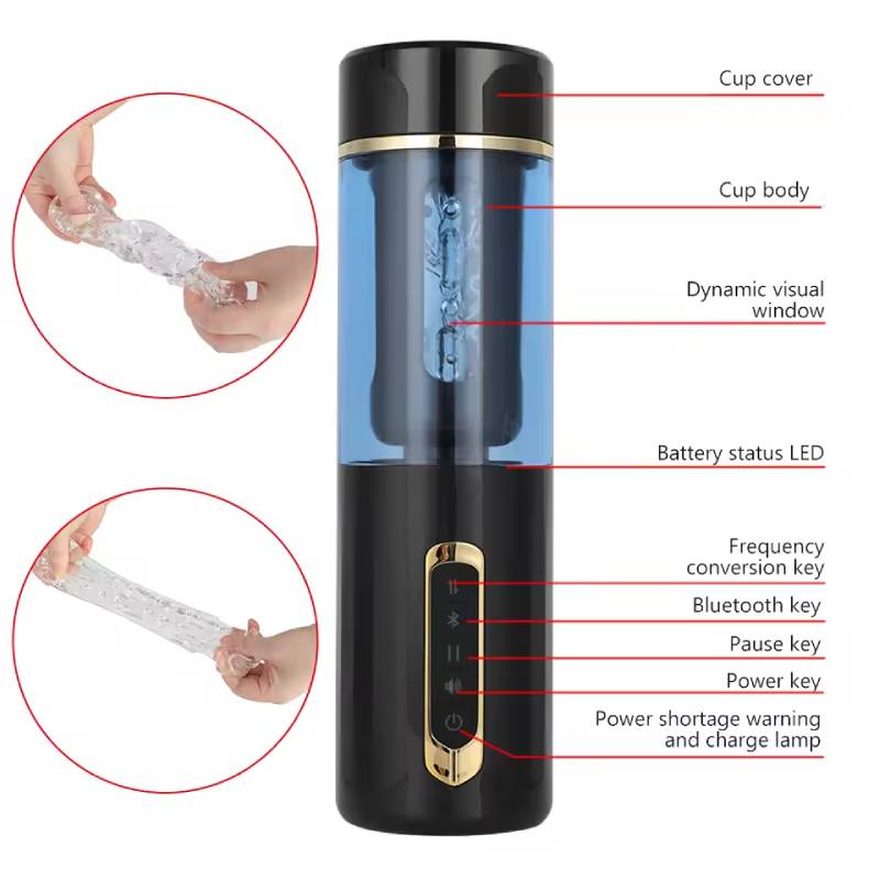 Bluetooth Vibrator For Men Masturbation Auto Rotation Telescopic Male Masturbation Cup Oral Blowjob Sucking Real Vaginal Sex Toy